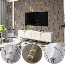 3D Wave Stripe Wallpaper Curve Feature Wall Paper Roll Living Room Bedroom Decor