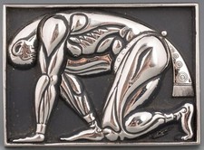 Erte Samson Delilah Circle Fine Art CFA LTD Edition Sterling Silver Belt Buckle