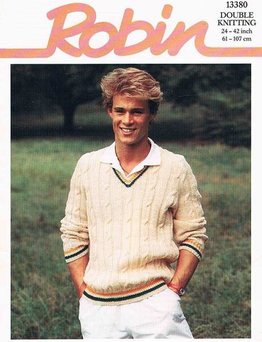 Mens Cricket Sweater Knitting Pattern 