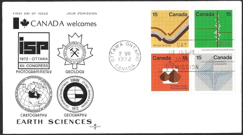 🍁Canada   #585a  Block A  "EARTH SCIENCES"   Brand New  1972   Rosecraft Cover