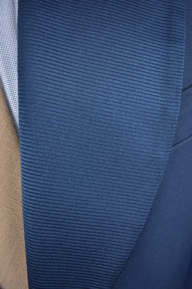 1962-1976 After Six Solid Blue Wool Blend One Button Dinner Jacket Size: 37S - Image 3 of 4