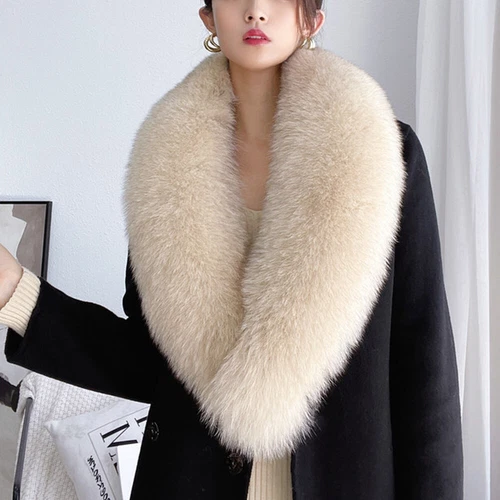 100CM Real Fox Fur Scarf Collar Women Winter Neck Warm Fox Scarves Unisex Shawl - Bild 46 von 47