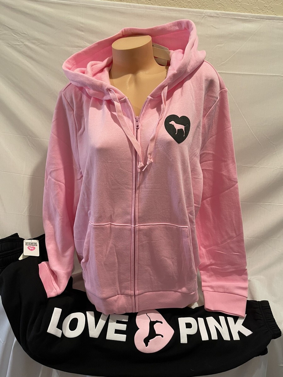 Victorias Secret PINK ORIGINALS RARE Full Zip Hoodie Tee