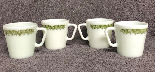 Pyrex Crazy Daisy Spring Blossom Coffee Mugs Cups D-handle