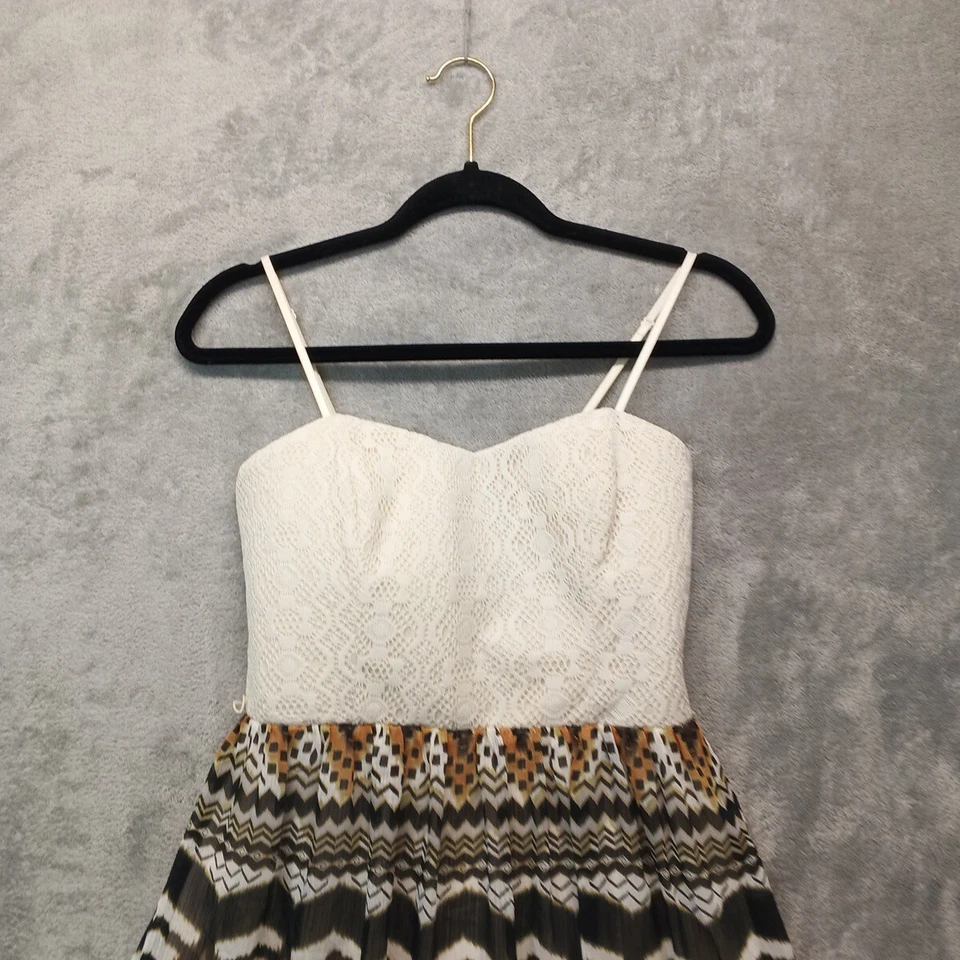 TRIXXI Mini Dress Size 7 Junior Women Abstract Spaghetti Zipper Closure - Image 2 of 4