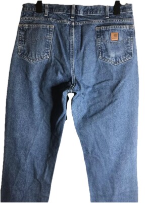 Carhartt Jeans Mens Traditional Fit Dark Stonewash Fade Blue Size 42X34