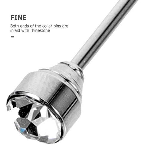 Rhinestone Collar Needle Men's Man Stay Pins for Neck Tie Clip Bar - Picture 4 of 12