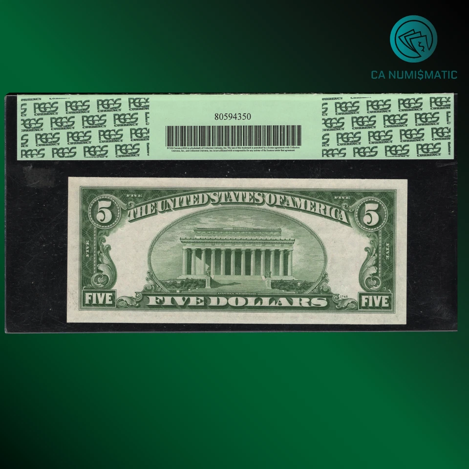 FR.1960-C 1934D $5 Federal Reserve Note, PCGS 58, 94967 - Image 2 of 2