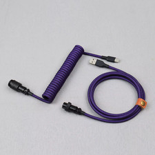 Purple Aviator Mechanical Keyboard Coiled Cable - Braided USB to USB Type C 1.5m