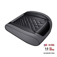 ZIMISI Leather Front Car Seat Covers, Anti-Slip Breathable Bottom Grey/Black