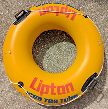 Rare Collectible 1980s Era Yellow "Lipton Ice Tea" Inflatable Pool Float Tube.