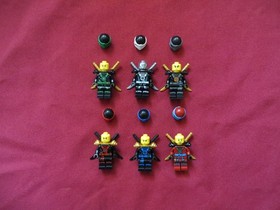 LEGO Ninjago Minifigures Lot. DEEPSTONE ARMOR ,Jay,Kai,Cole,Zane,Lloyd,Nya