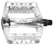 PAIR OF BMX FREESTYLE DIRTJUMP WELLGO CLEAR RESIN BICYCLE PEDALS