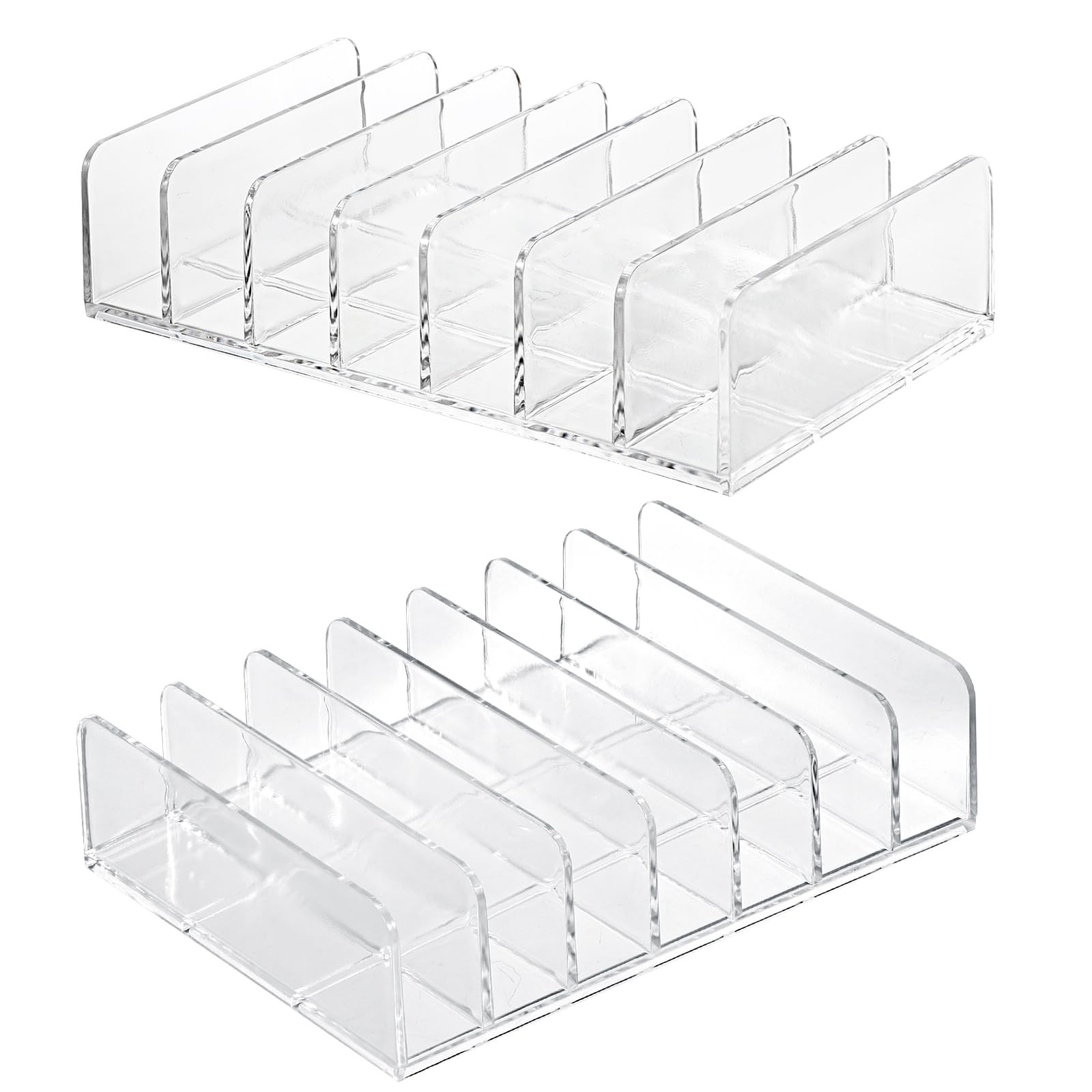 Hipiwe Clear CD Holder - 7 Slot Storage Box DVD 2 Packs, transparent