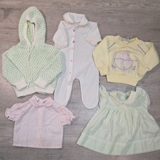 Lot Of 5 Vintage Baby Girl Clothes Ranging from newborn To 24 Months NICE