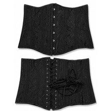 Charmian Sz 5XL Strapless Black Brocade Waist-Cincher Corset