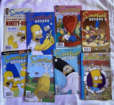 Simpsons Bongo Comics Lot of 7 Issues + Big Bratty Book of Bart Simpson 2004