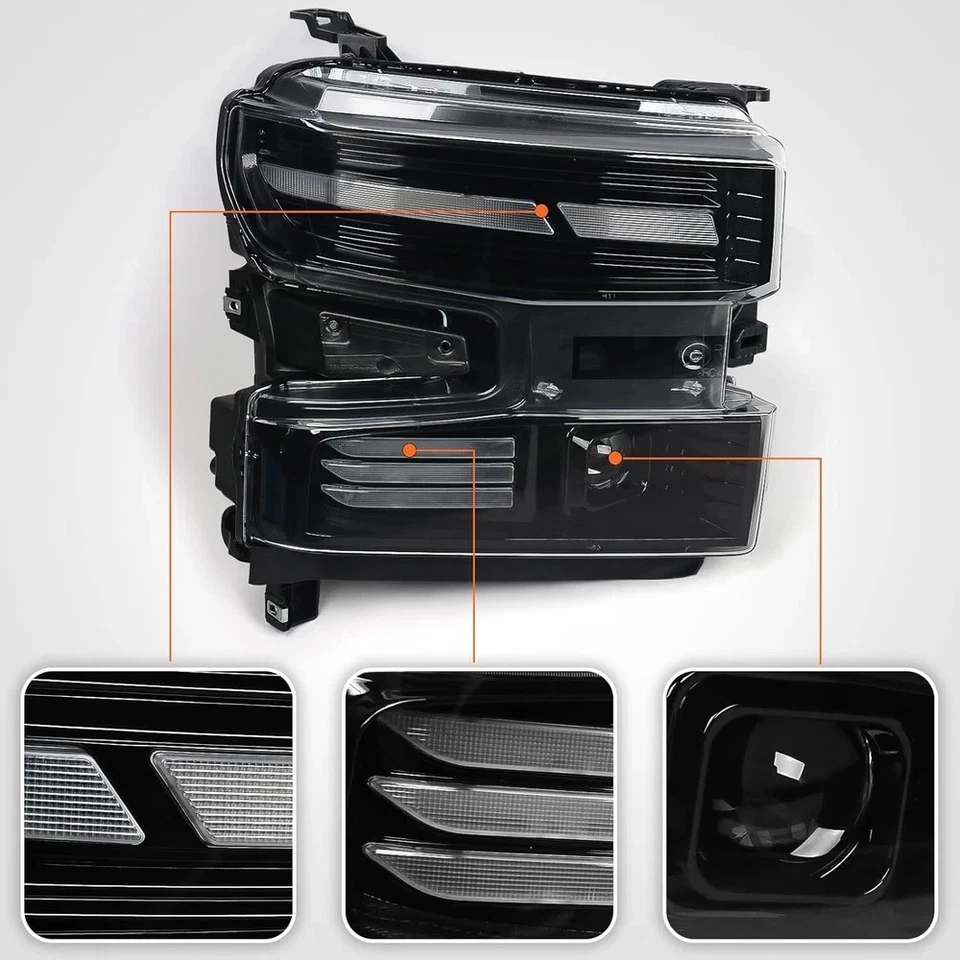 全 LED 车头灯总成兼容雪佛兰索罗德 2019 2020 2021 — 第 3/4 张图片