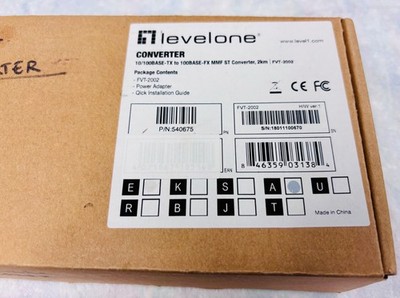 LevelOne FVT-2002 Media Converter 10/100Base-TX to 100Base-FX MMF ST 2 km.