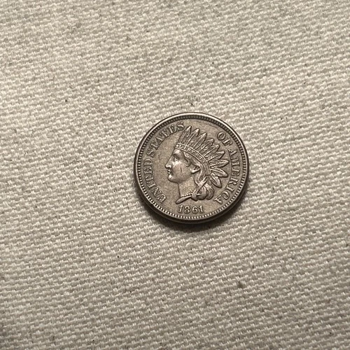 1861 Indian Head Cent Choice AU+ One Penny 1c Copper Nickel CJ