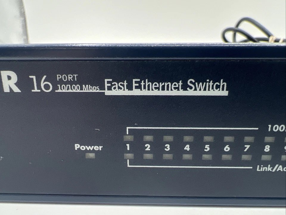 Netgear JFS516 16 Port 10/100 Fast Ethernet Switch Network Box A/C Power Cord - Image 3 of 4