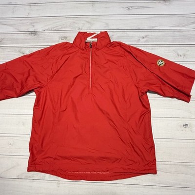 Zero Restriction Windbreaker Mens M Red 1/4 Zip Shackamaxon Golf Tour Series