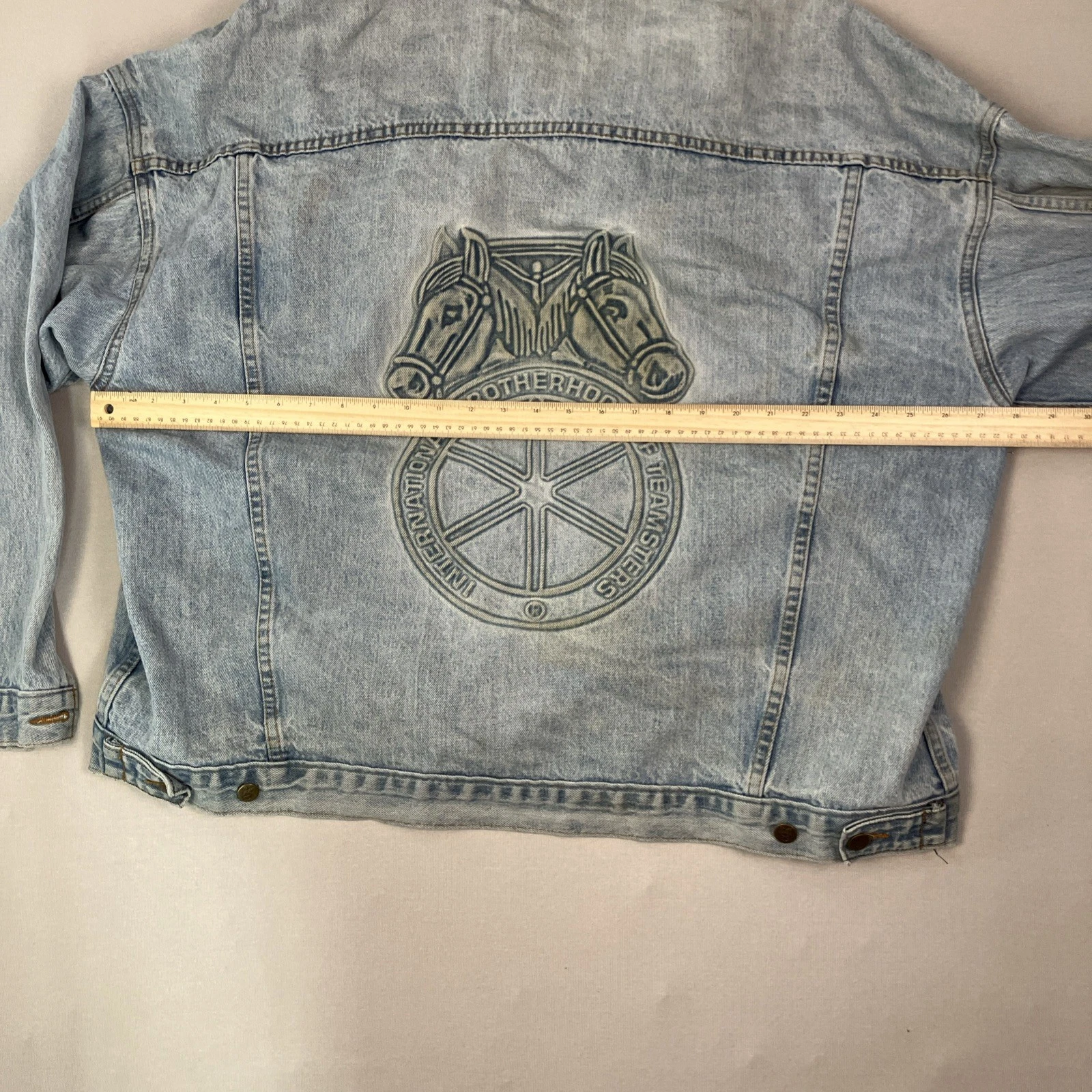 Vintage International Brotherhood Of Teamsters Denim Jacket 3-XL USA Made - product detail image 10
