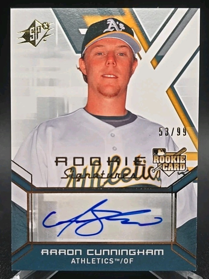 AARON CUNNINGHAM RC Autograph Card /99 2009 Upper Deck SPX Rookie Oakland A's