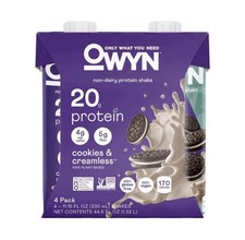 OWYN Non-Dairy Protein Shake Cookies  Creamless 20g Protein 4pk/44.6 fl oz