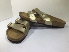 Birkenstock Women’s Size 7 EU 38 Narrow Yao Balance Gold Slides Y23-1499