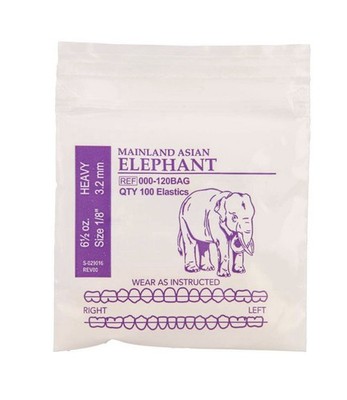 American Orthodontics Elastics Wildlife Elephant | Heavy
