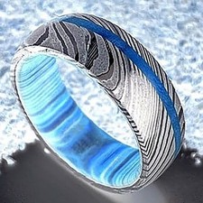 Damascus Steel Ring - Men's Wedding Band - Perfect Birthday Gift - Gift for him