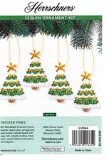 NEW HERRSCHNERS FROSTED PINES SEQUIN ORNAMENT KIT SET OF 4