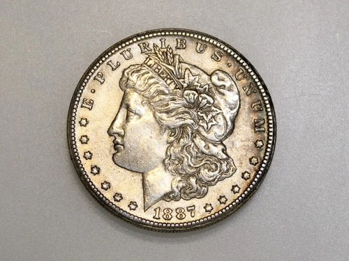 1887-S $1 MORGAN SILVER ONE DOLLAR TONED