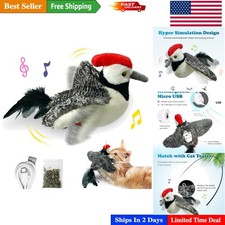 Soft Plush Cat Toy that Flaps and Chirps - Engaging  Interactive Playtime