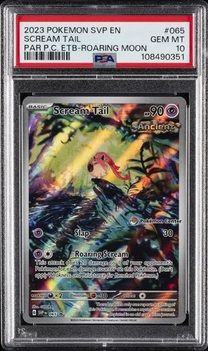 2023 POKEMON PARADOX RIFT POKEMON CENTER ETB PROMO #065 SCREAM TAIL PSA 10