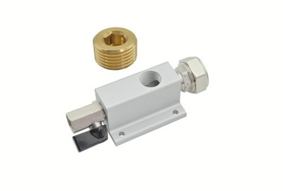RapidAir MaxLine Fits Compressed Air Piping System Outlet Kit M7510 silvery