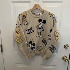 H M Disney Mickey Mouse Sweater 16-18 Youth Pullover All Over Graphic Donald XL