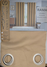 Rama Collections Blackout Curtain 54 in x 84 in, two panels Taupe Neutral