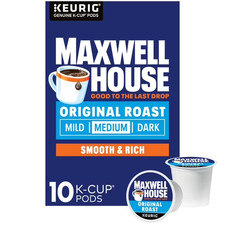 Maxwell House Breakfast Blend Mild Roast K-Cup Coffee Pods, 10 Count Box