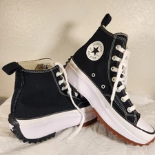 New Converse Run Star Hike Platform Hi 7.5 Womens Mens 6 High Black Egret Gum