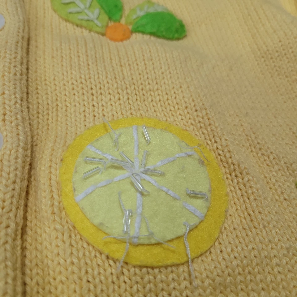 Cárdigan Talbots Vintage Talla Mediana Limones/Limas/Cítricos Manga Larga Foto 3 de 4