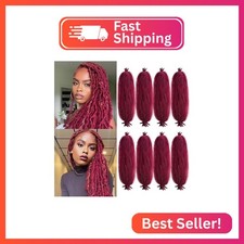 Marley Twist Braiding Hair Burgundy 24 Inch Springy Afro Twist Hair 8 Packs