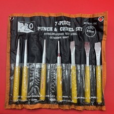 Vintage vintage Pro Brand 7-piece punch and chisel set New