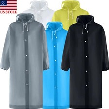 Unisex Adult Waterproof Raincoat Rain Coat Hooded Jacket Poncho Rainwear Camping