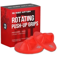 Rotating Push Up Bars | Pushup Handles for Floor with Wide Grips, Non Slip Pads