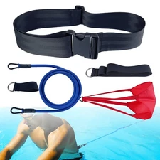 Swimming Resistance Training Set - Aquatic Resistance Belt, Swim Parachute, P...