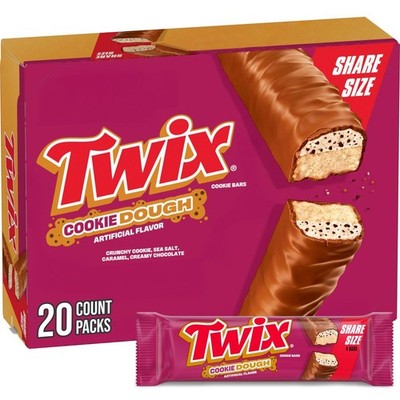 TWIX Cookie Dough Milk Chocolate Candy Bars Bulk   Share Size, 20 Individuall...