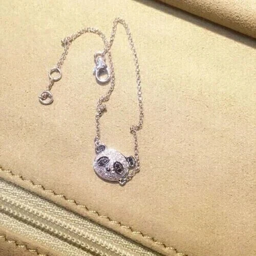 Brazalete de cadena de diamantes negros simulados de corte redondo de 1 quilate de plata de ley 925 blanca Foto 2 de 4