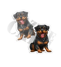 Rottweiler Portrait Car Laptop Dog Lover Vinyl Sticker Car cuddly creatures 2 PK